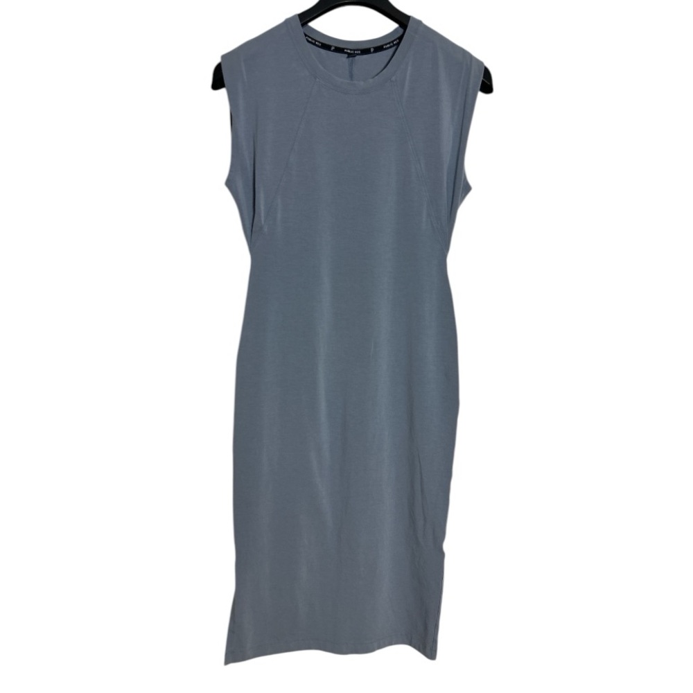 Public Rec Go To MIDI Dress Stone Blue Size S